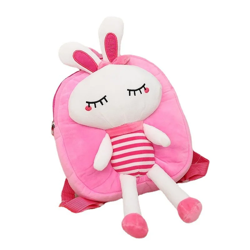 High quality plush rabbit bag kindergarten preschool class backpack cartoon knapsack long leg rabbit schoolbag