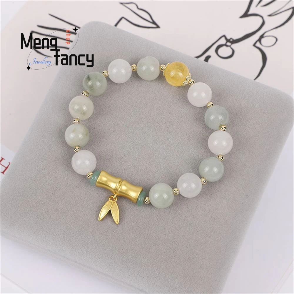 New Tianshan Cui Bamboo Festival Bracelet Antique Elegant Hanfu With String Luxury Fashion Jewelry Sexy Young Girls Holiday Gift