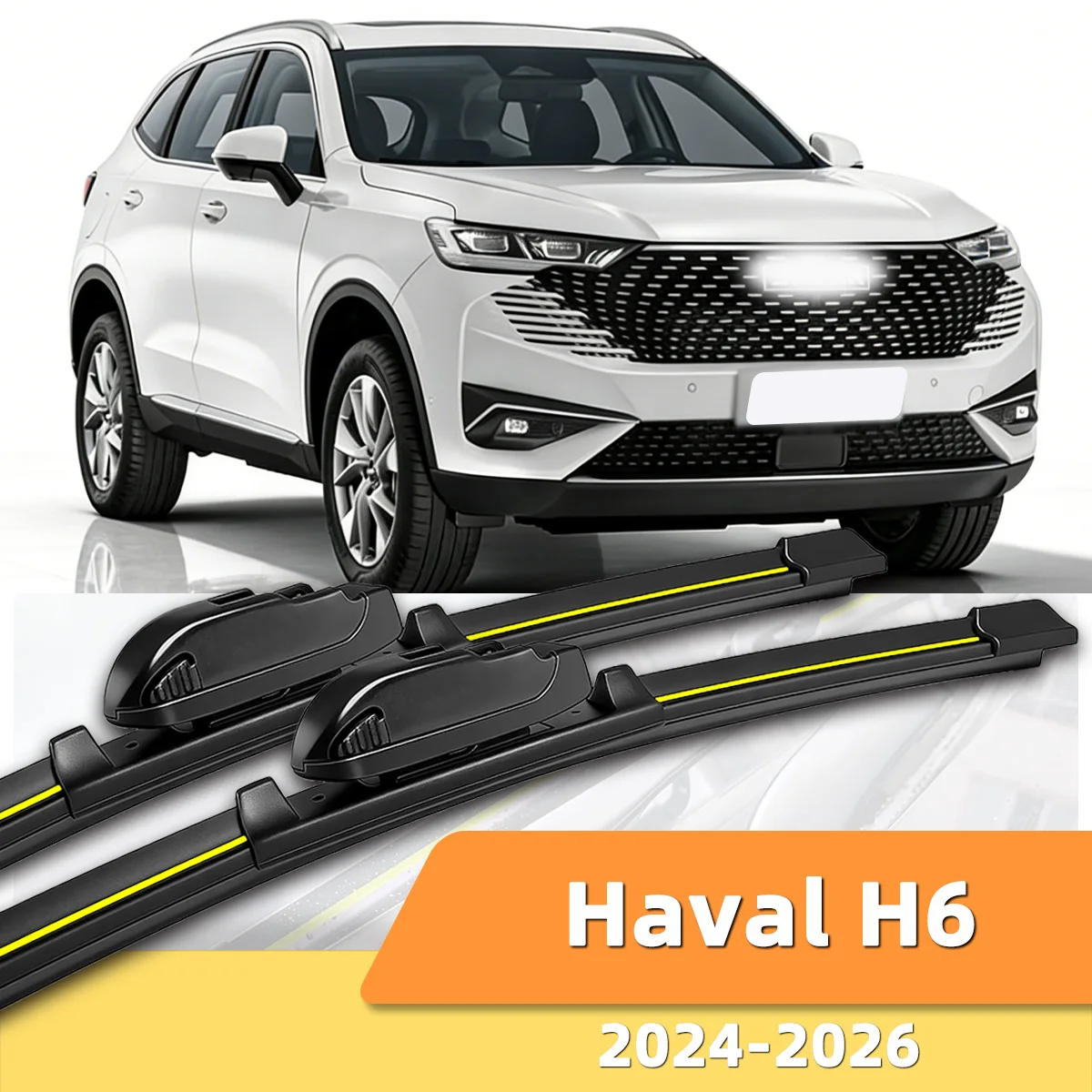 

2PCS Car Windshield Wiper Suitable For Great Wall Haval H6 2024-2026 Natural Rubber Strip Accessories Low-Noise Wiper Blades