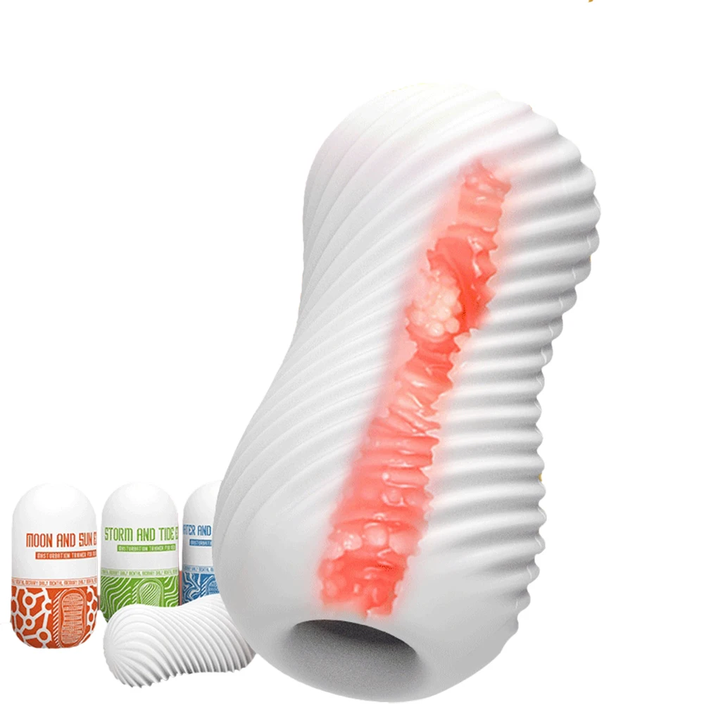 Male Masturbator Cup Portable Penis Trainer Penis Massage Adult Sex Toys Stretchy Portable Stimulator Real Vaginal Blowjob Cup view 6
