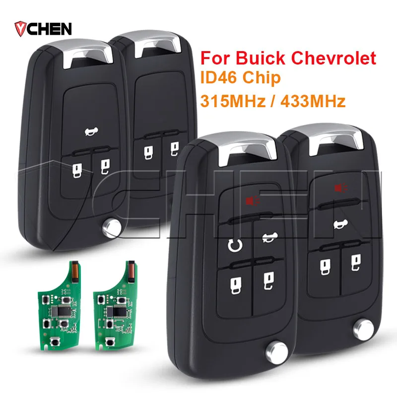 

Брелок для Buick Chevrolet Cruze Epica Lova Camaro Impala Aveo Malibu Sail Orlando Trax Spark Remote ID46 315/433 МГц с логотипом