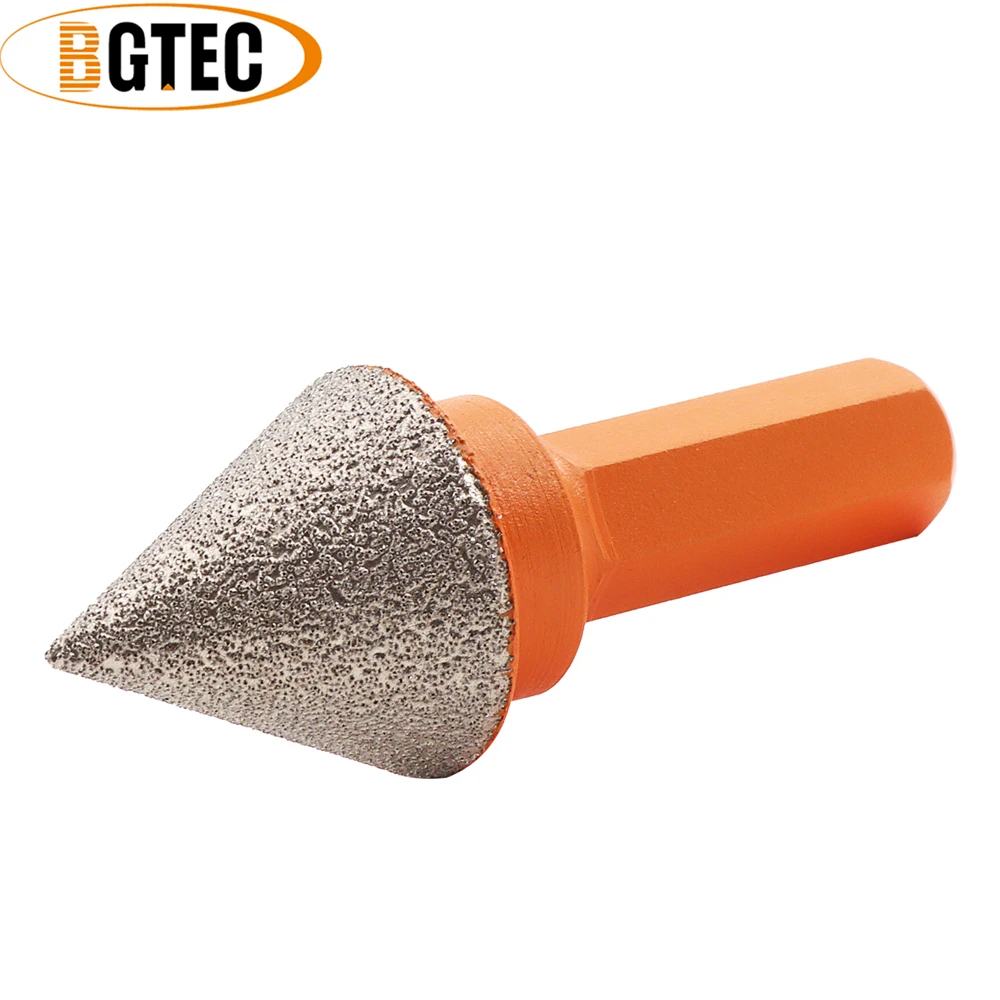 BGTEC 1/2 pz 20mm punte diamantate codolo esagonale granito marmo piastrelle porcellana quarzo lucidatura trapano a mano punte smussate diamantate