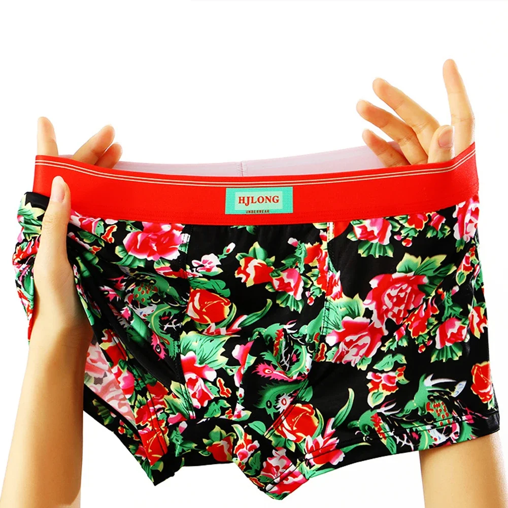 Mens Sexy Middle Waist Underwear Briefs Underpants Panties Printed Shorts Fashion Personality Middle Waist Elasticity