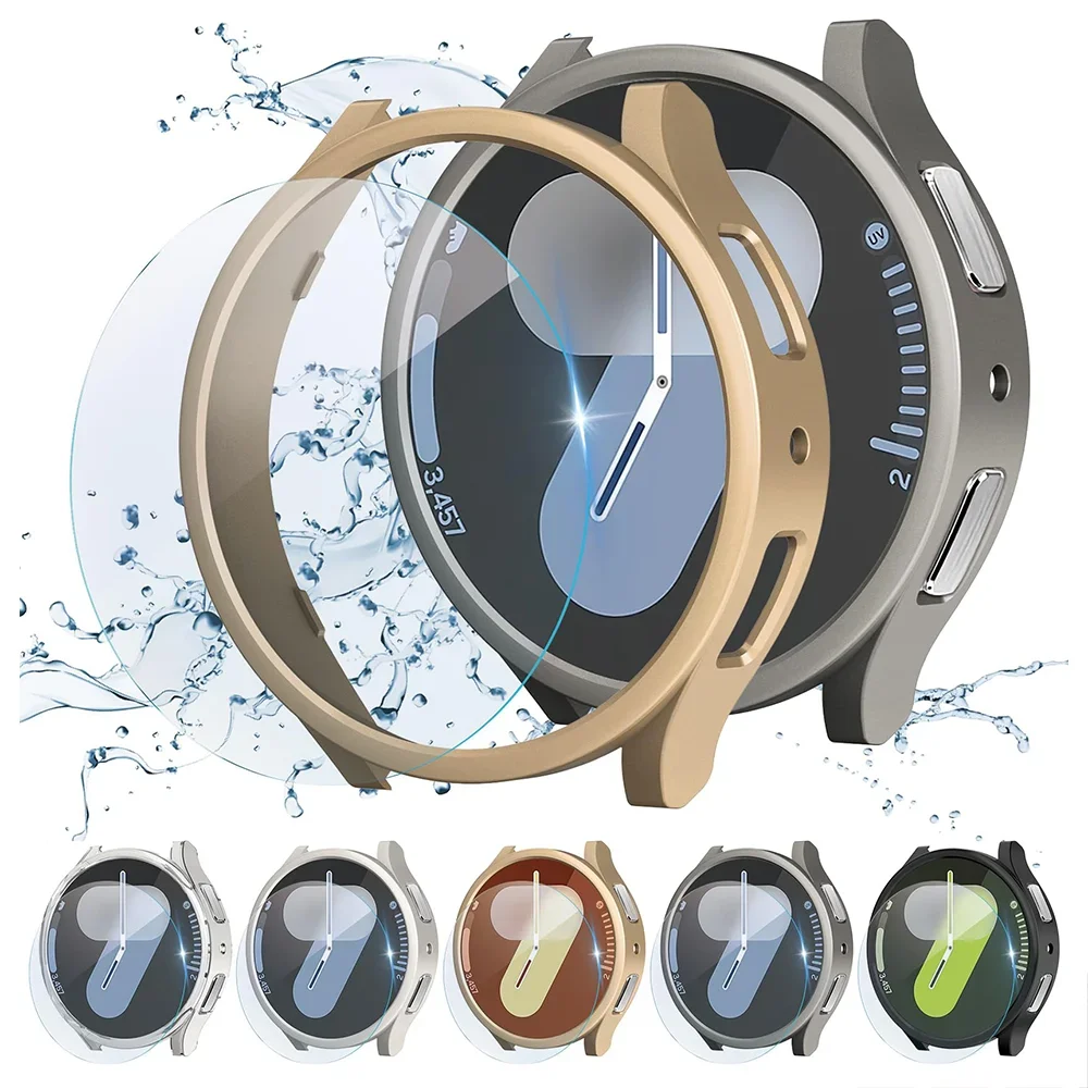 강화 유리 + 케이스 삼성 갤럭시 시계 7/6/5/4 FE 44mm 40mm 3DFull PC 커버 범퍼 스크린 보호기 쉘 + 필름 액세서리