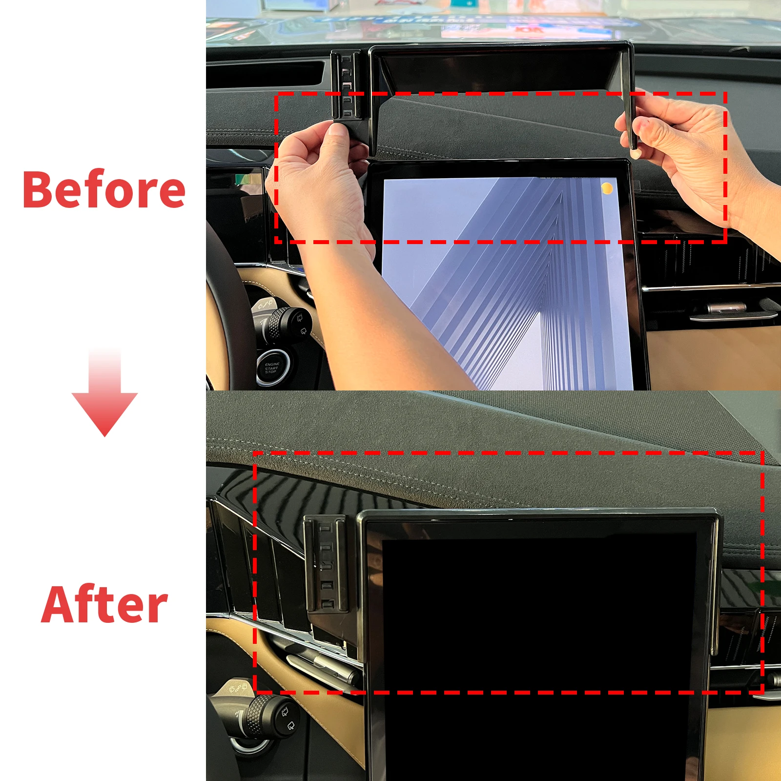 Apto para Geely Starray Atlas 2024 Boyue L FX11 Base de tela Suporte para telefone ​ ​   Carro com clipe seguro ​ ​   acessórios