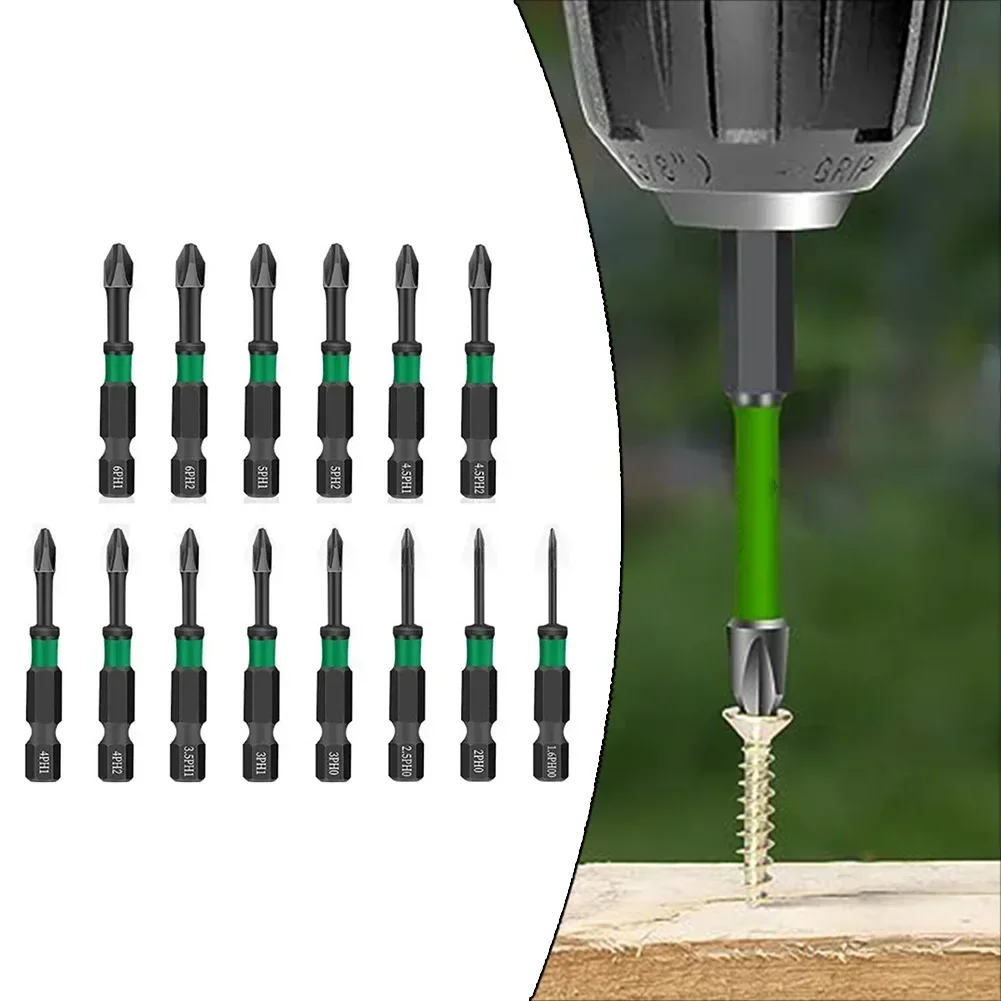 

14Pcs 50mm Magnetic Screwdriver Bits Set PH00 PH0 PH1 Cross Cross Screwdriver Bits Set Hex Shank Repair Tools
