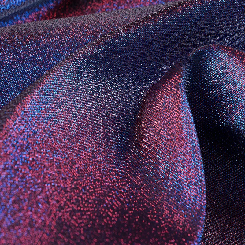Gradient Chameleon Glitter Fabric Luxury Minor Fragrance Style Coat Skirt Material by Half Meter