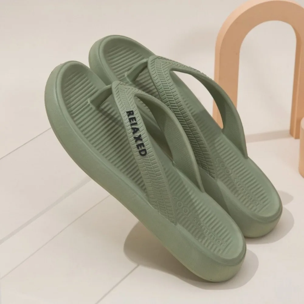 Basic Anti Slip Men's Slide Sandals Soft Soled Anti Odor Slippers Women Clip Toe EVA Beach Flip Flops Bathroom