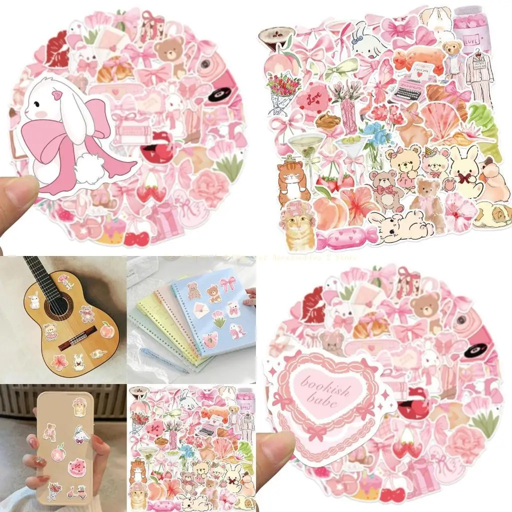 50Pieces Cartoon PVC Sticker Water Resistant Aesthetic Sticker for Water Bottle Laptop Scrapbook Skateboard Phone Case