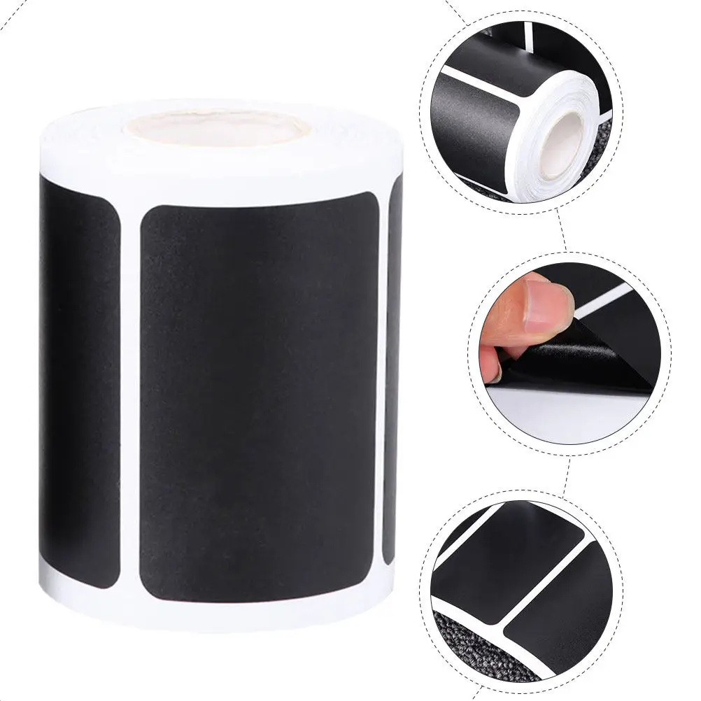 

2 Rolls Blank Blackboard Labels Self-Adhesive Writable Jar Stickers for Containers Bottles Jars Seasonings Storage Home Office
