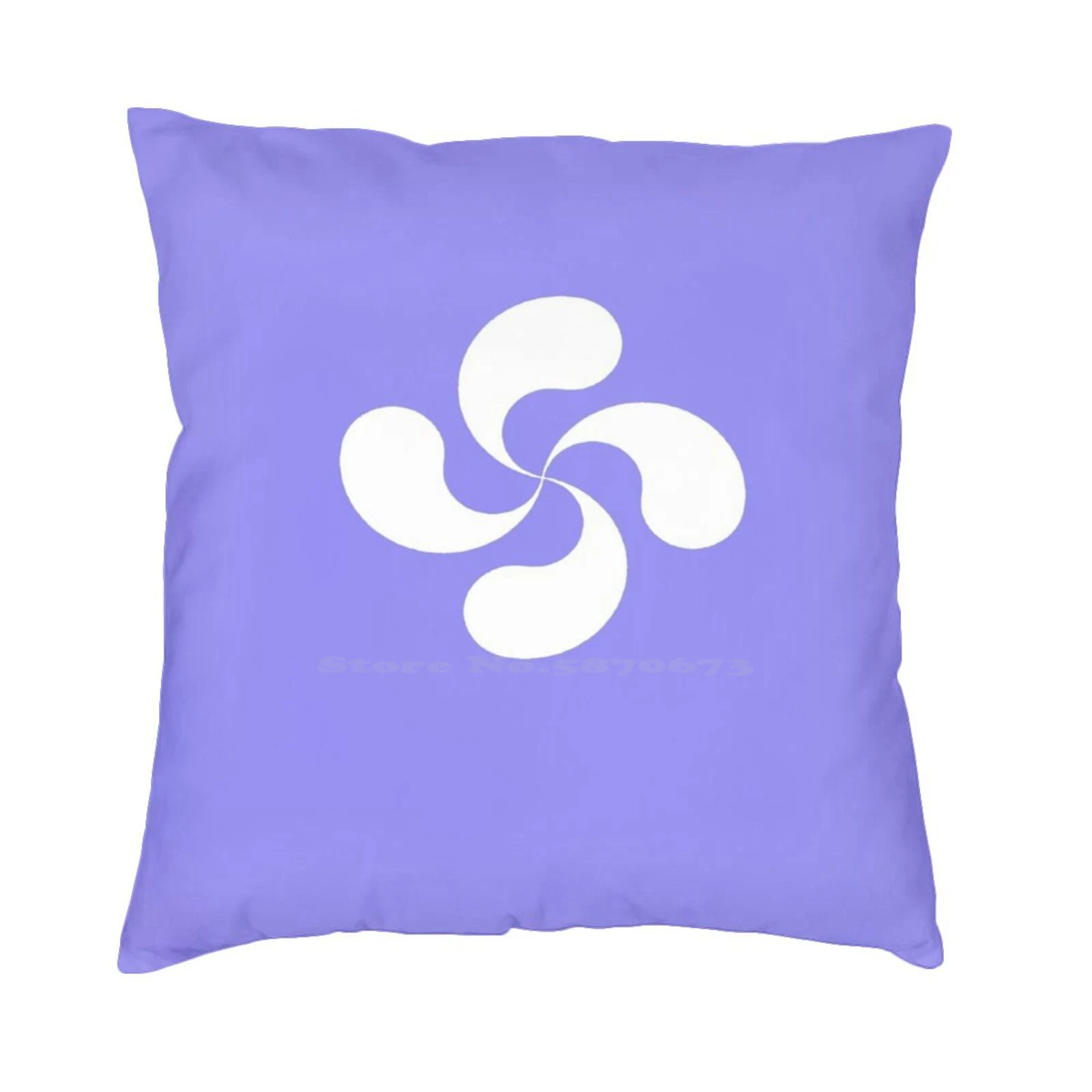 Basque Cross Lauburu Blue Euskadi Pillow Cover Hug Pillowcase Eguzkilore Basque Country Euskal Herria Donostia Ikurrina Lauburu