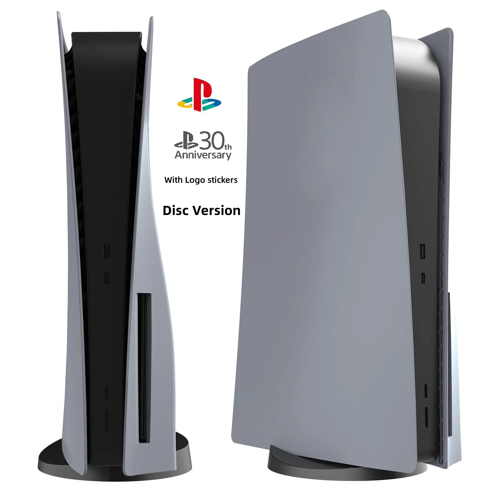 

For ps5 30th anniversary Grey Faceplate Replacement Shell With Logo Both Disc and Digital Version
