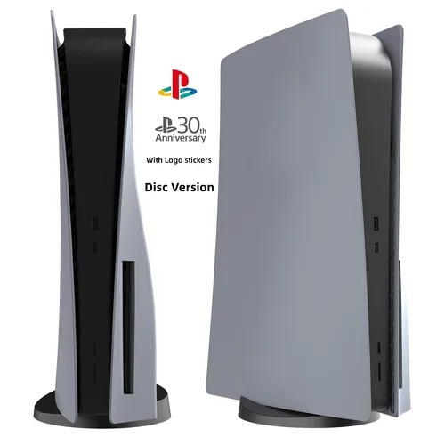 Para ps5 30 aniversario Carcasa de repuesto de placa frontal gris con logotipo ambos discos y versión digital
