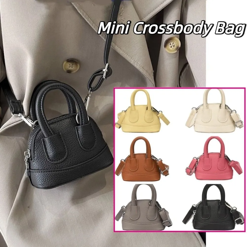 

Versatile Korean Style Mini Crossbody Bag Handbag Pure Color Shoulder Bag Large Capacity PU Leather Small Sling Bag Travel