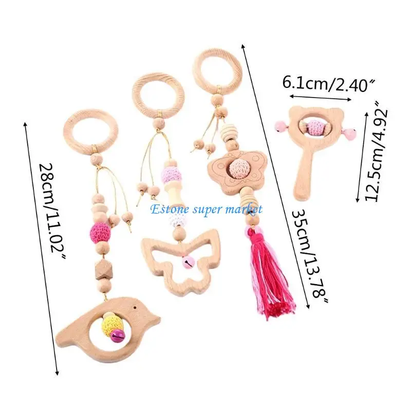 090B 4 PCS/SET MARCO GIMA BABY PIGTIZACIÓN MADERA TEATER MOLAR MOLAR ATRINGATOS Regalos