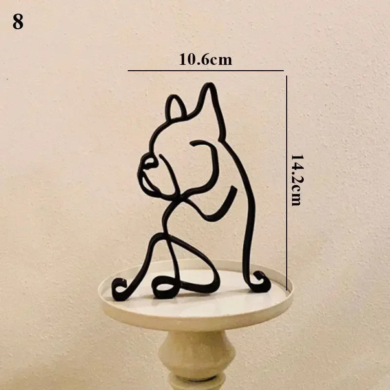 Dog Cat Minimalist Art Sculpture Ornaments Metal abstract Personalized Gift Decoration Modern Home Office Accessories Corgi