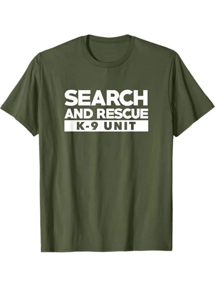 

K9 Thin Orange Line Search & Rescue SAR K-9 Team design-100% cotton short-sleeve Round Neck printed men's T-shirt.