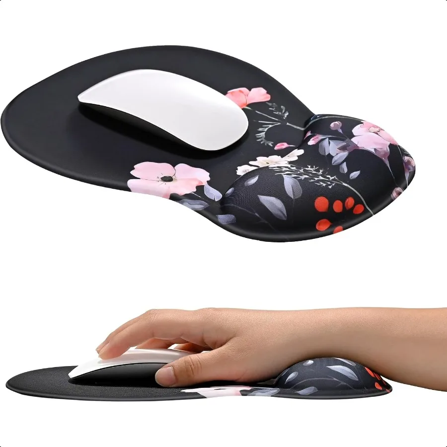 

Ergonomic Mouse Pad with Gel Wrist Rest port Middle Concave Design Relieve Wrist Pain Mousepad NonSlip Base for Laptop Computer