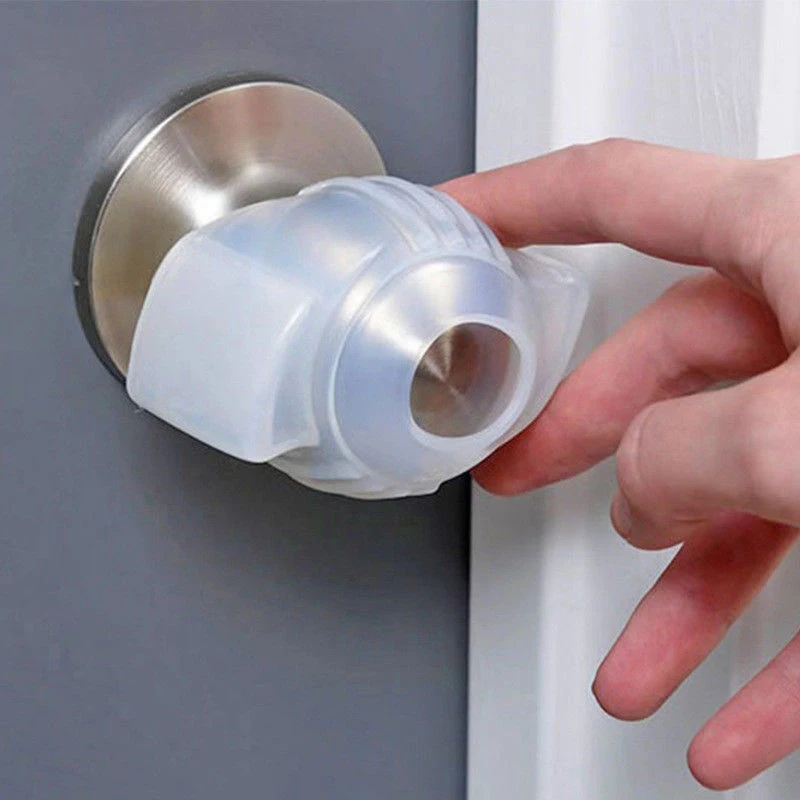 New Fluorescent Door Knob Dust Covers Round Wall Protector Door Handle Bumper Guard Stopper Child Baby Safety Supplies Crash Pad