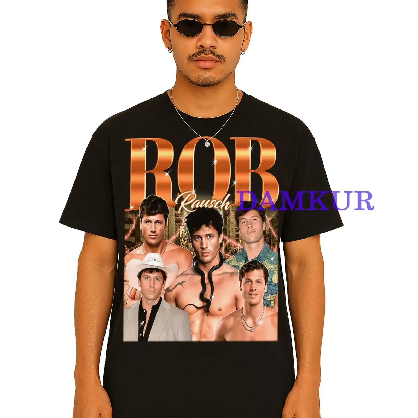 Retro Rob Rausch Bootleg T Shirt 90s Vintage Style Fans Casual  Merch vintage Washed Stretched Top For Everyday Wear Stylish