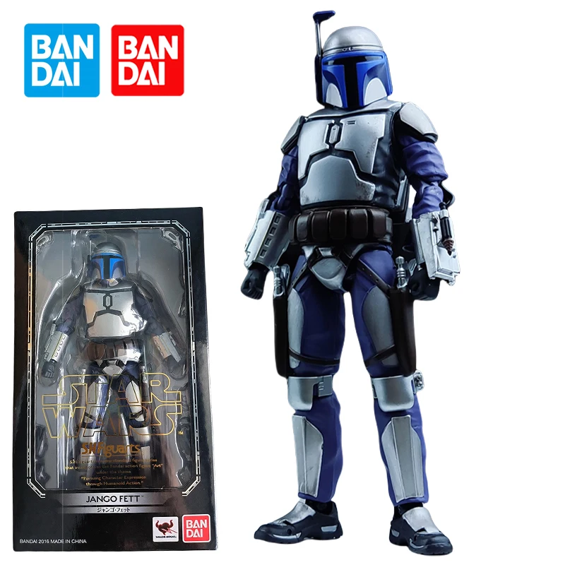 Bandai SHF Jango Fett Action Figure Star Wars Anime Model Toys for Boys Gifts Original Box