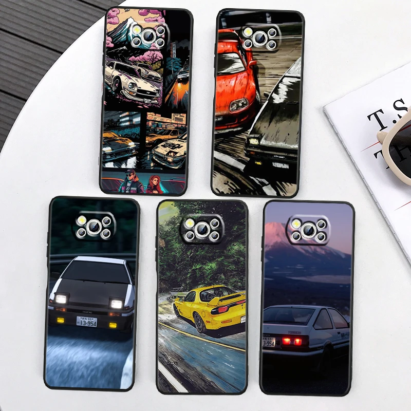 

Cool Cute I-Initial D For Xiaomi Mi Poco F5 F4 F3 X6 X5 X4 X3 M6 M5 M5S M4 M3 C65 Pro GT NFC 5G Black TPU Phone Case
