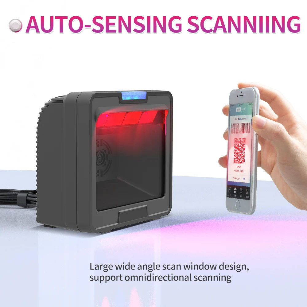 GTCODESTAR Omni Directional Barcode Reader 2D Desktop Wired Barcode Scanner Embedded QR Code Reader 1D Platform for Supermarket