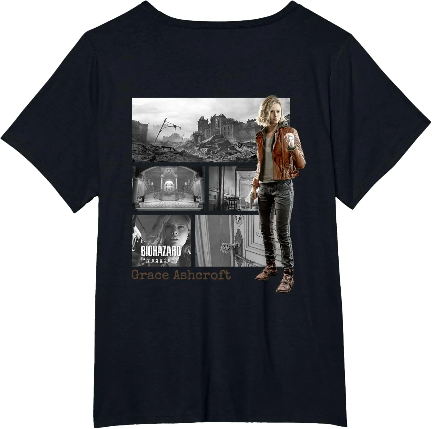 Grace Ashcroft Raccoon City Survivor T-Shirt Resident Evil Requiem Zombie Killer RE4 Remake Style Horror Game Merch T-shirt