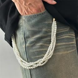 Fashion Beads Biker Chain Hip Hop Punk Style Keychains For men y2k Pants Chain Accesories