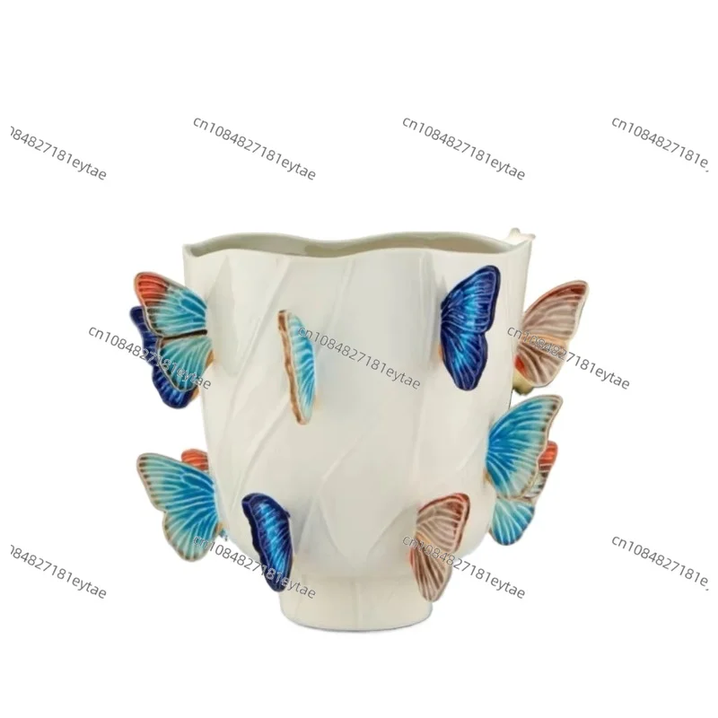 

Decorative Ceramic Butterfly Vase Flower Arrangement for Home Living Room Art Decor