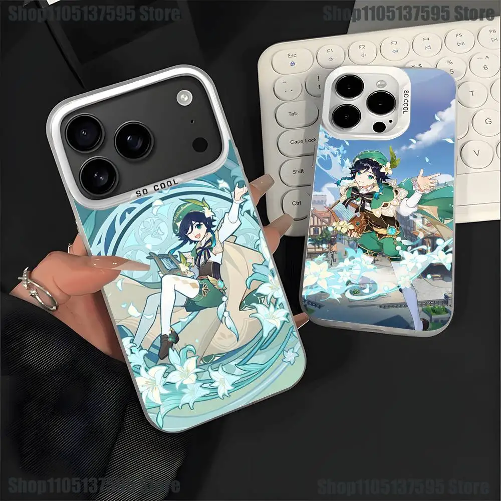 

G-Genshin Impact Venti Barbatos Phone Case For iPhone 17,16,15,14,13,12,Pro,Max,Plus,E,SE4,Air,Mini White IMD Box