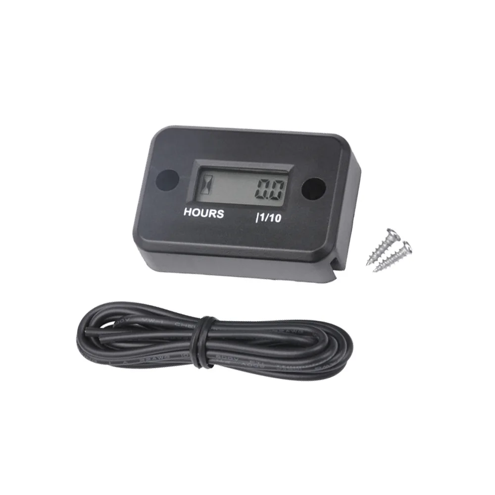 Digital LCD Hour Meter Motor Waterproof Display for Bike Motorcycle ATV Snowmobile Marine Boat Ski Dirt Gas Engine