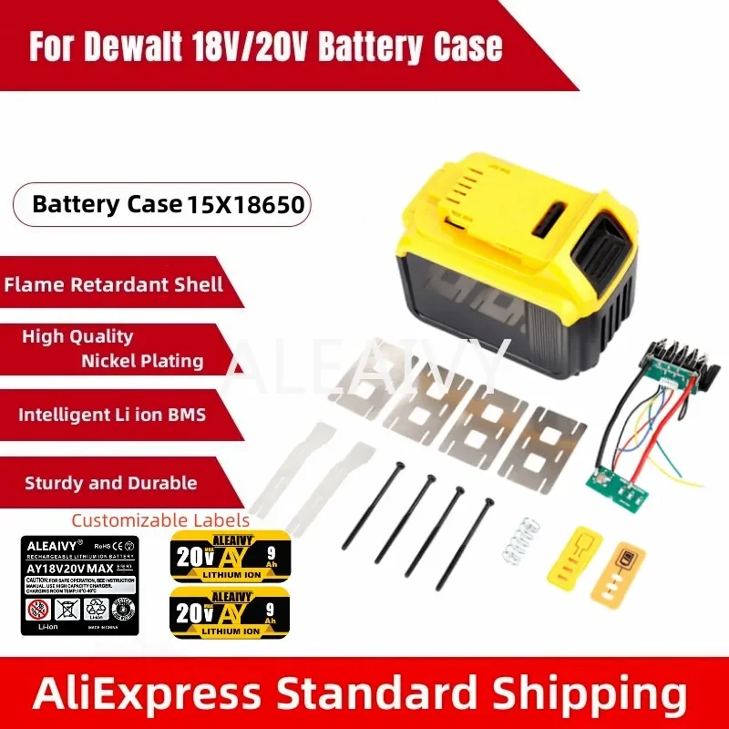 15 X 18650 Li-ion Battery Case Charge Protection Circuit Board PCB 18V 20V Baterry for Dewalt DCB183 DCB200 Li-ion Battery Case