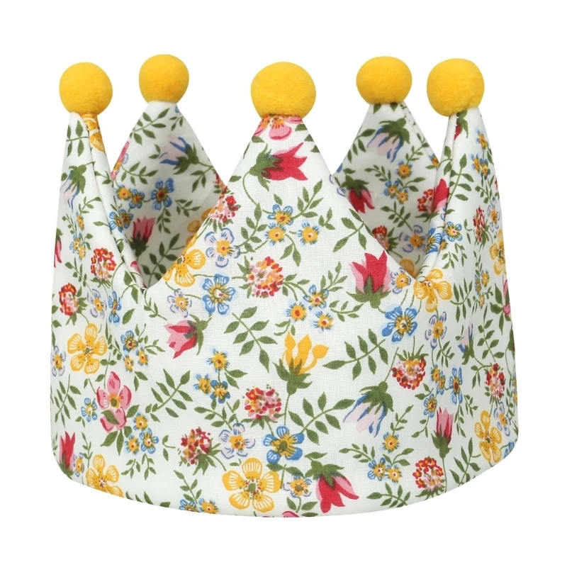 2024 New Crown Hat for Baby Party Crown Hat Cotton Headband Top Hat Breathable Headdress Newborn Beanie Cap Cute Party Headwear