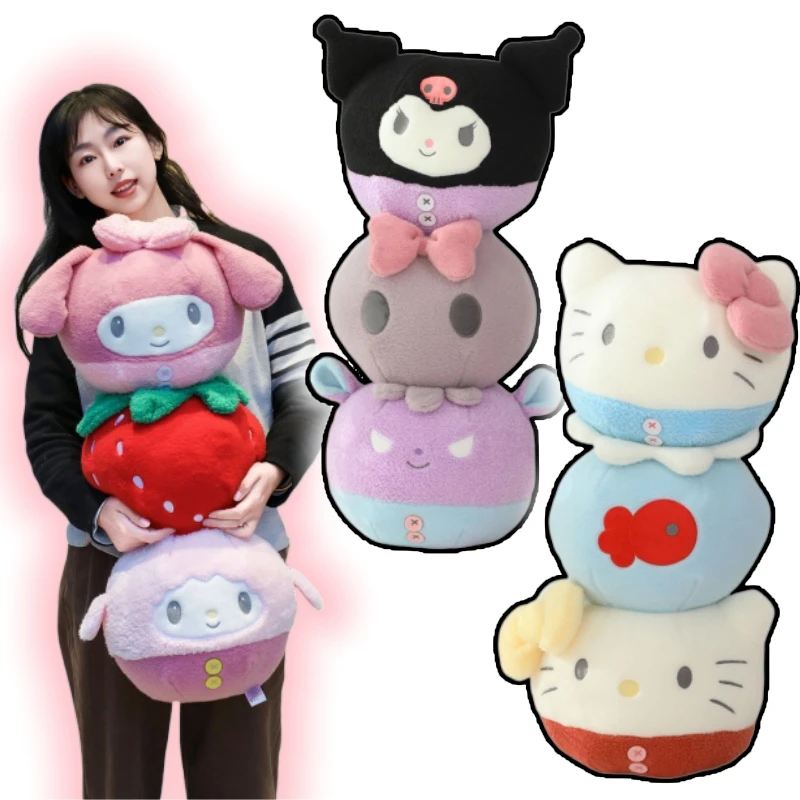 Cartoon Anime Long Cushion Sofa Bed Home Decor Kawaii My Melody Kuromi Plushies Sleeping Pillow Bedside Cushion Gifts Girl Kids