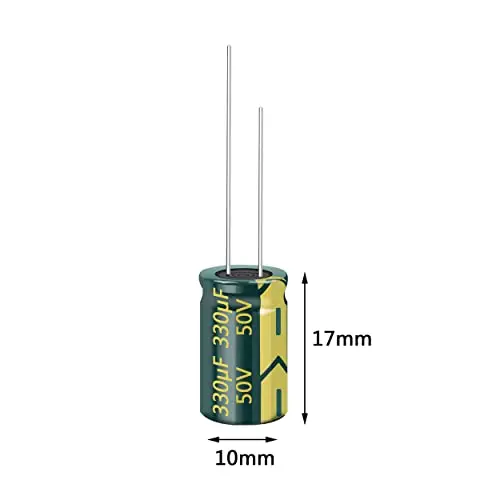 20pcs 50V 330UF Capacitor 10x17MM(0.39x0.67in) High Frequency Aluminum Electrolytic Capacitors for TV, LCD Monitor, Game