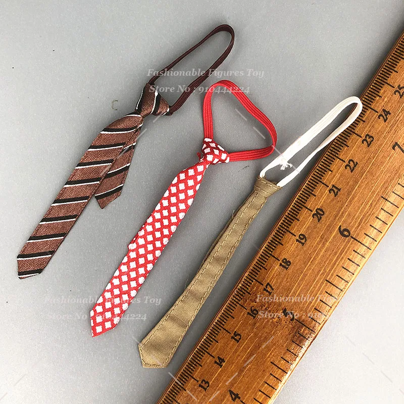 1/6 Men Soldier Ties Solid Color Stripe Flower Floral Dot Business Necktie Clothes Accessory Fit 12'' Action Figure Body Doll