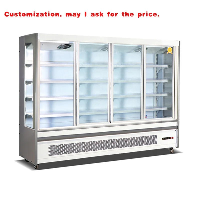 custom.Refrigeration Equipment Multideck Vegetable Open Cooler Milk Refrigerators showcase Vertical Display Cabinet