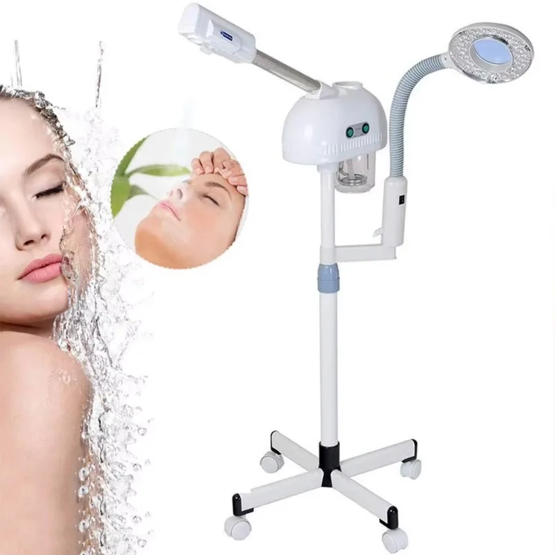 Hot and cold steamer with 5X amplification light for beauty salon spa professional evaporator ozone steamer
