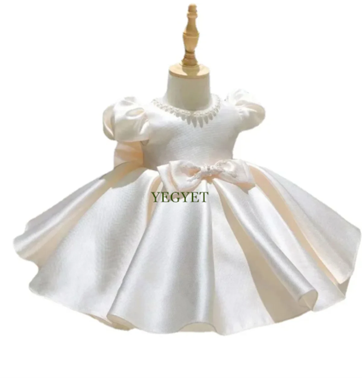 Abiti per ragazze di fiori bianchi avorio carino compleanno per bambini principessa abbigliamento Costume neonato festa per bambini abiti da battesimo