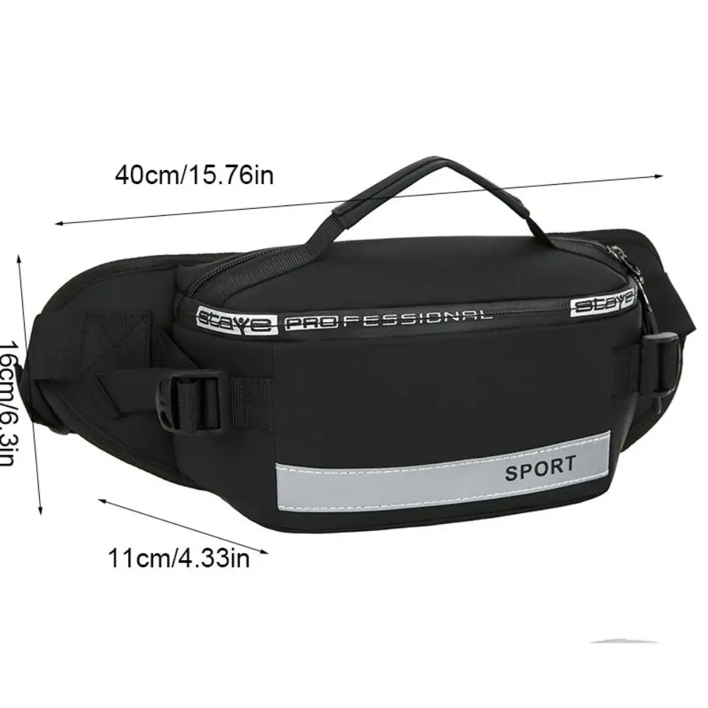 Fashion Nylon Men Chest Bag Multi-function Large Capacity Men Running Waist Bag Lightweight Wear-resistant Fanny Pack Sports