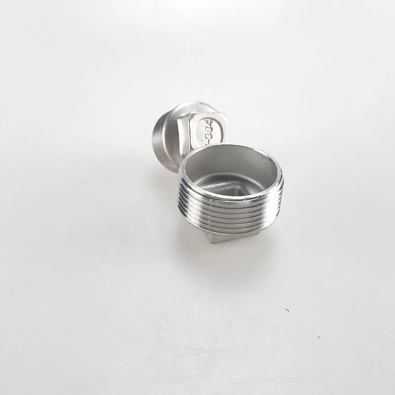 BSPT DN8 DN10 DN15 DN20 DN25 DN32 DN40 Stainless Steel SS304 Threaded Male Malleable Square Head Pipe Plug For Water Gas Oil