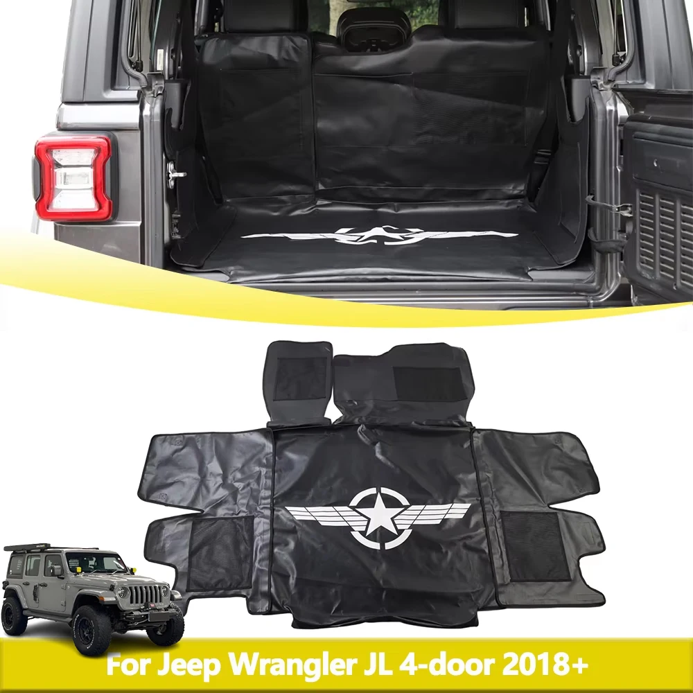Rear Trunk Isolation Pad Pet Mat for Jeep Wrangler JL 4-door 2018-2024 Car Boot Cargo Liner Carpet Interior Accessories Parts