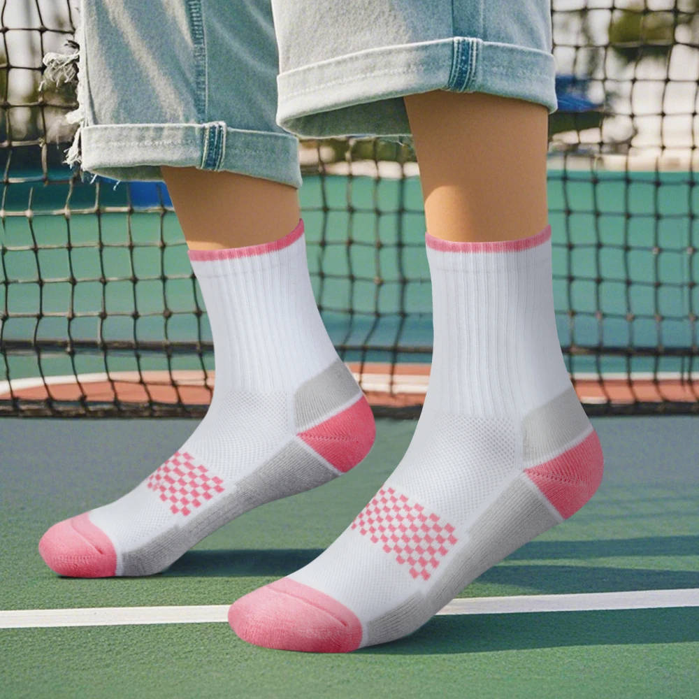 YUEDGE Women's Crew Socks Casual Socks For Women, Moisture Wicking Cushioned Gym Golf Tennis Training Athletic Socks, 5 Pairs image 3
