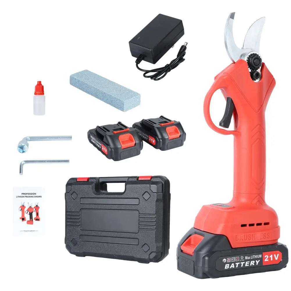 Electric Pruning Shears Professional Cordless Pruner with Sharp Blade Tree Branch Shears with 2 Rechargeable Batteries