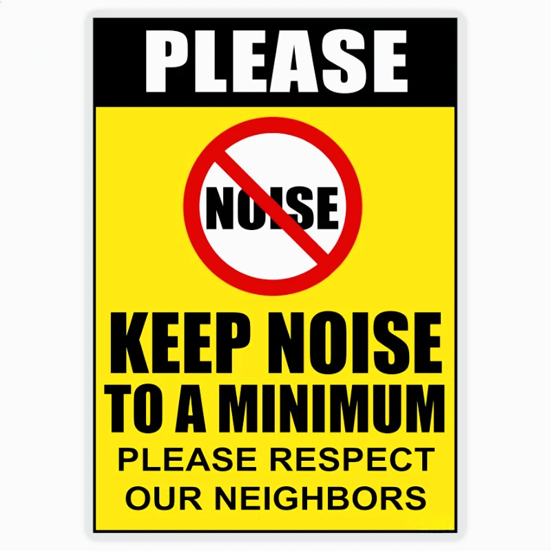 

Self-adhesive decorative stickers Suitable for bumpers and Windows Keep Noise to a Minimum Quiet Please Sign 13cm PVC KK