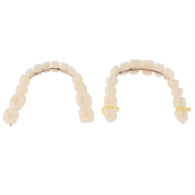 28-teiliges Set Kunstharz-Zahnersatz für Ober- und Unterkiefer, A2-Farbe, Konturierte Künstliche Zähne, Dental-DIY-Zahnersatz-Werkzeug – Detail 7