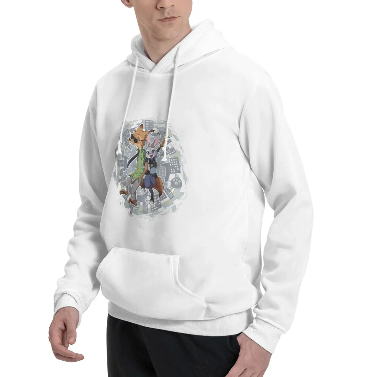 Nuevas llegadas Zootopia-Nick-Judy estilo Sudadera con capucha estampado jersey sudadera con capucha Harajuku retro súper sudadera