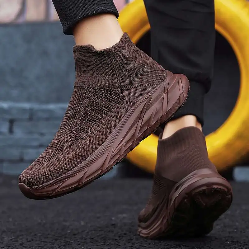MWY Men's Casual Sneakers Breathable Comfortable Socks Shoes Fashion Sport Running Shoes Ankle Boots Loafers For Women Plus Size