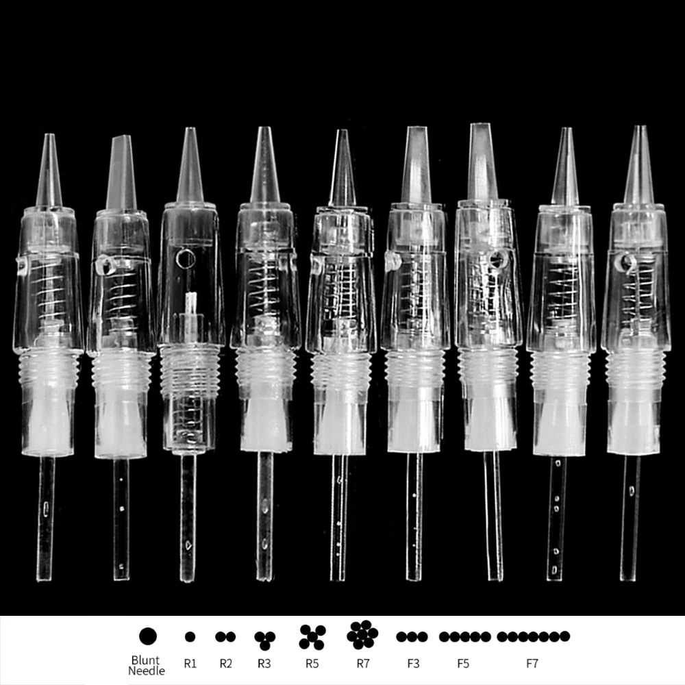 10/20pcs Tattoo Needle Cartridge For Permanent Makeup Eyebrow Lip Tattoo Pen Machine Screw Mouth Disposable Cartridge Needles